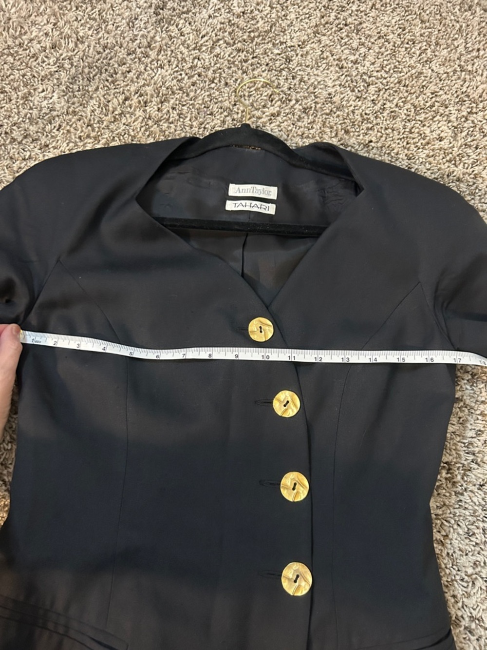 Vintage Ann Taylor x Tahari Black Dress with Gold Buttons - Picture 11 of 15
